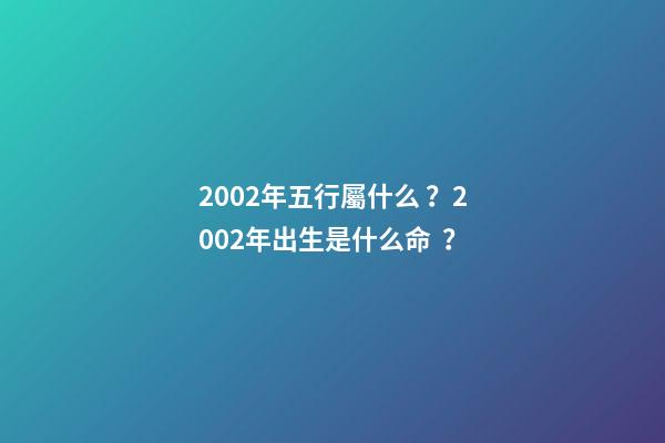 2002年五行屬什么？2002年出生是什么命？